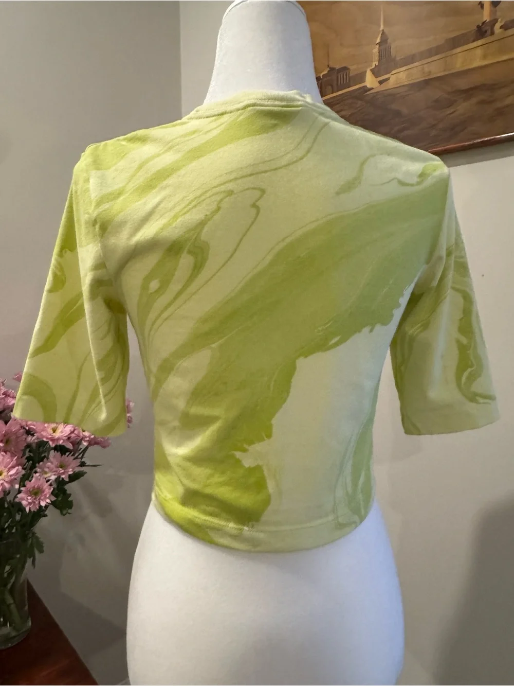 Nike Sportswear Women's Crop Top Shirt Size M Medium Green Marble Cloud CW4788-7